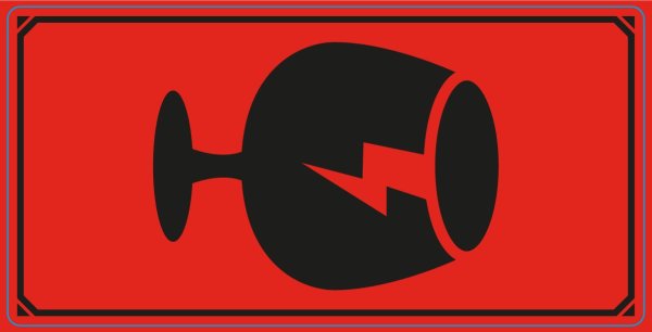 Varningsetiketter -Glas med bild